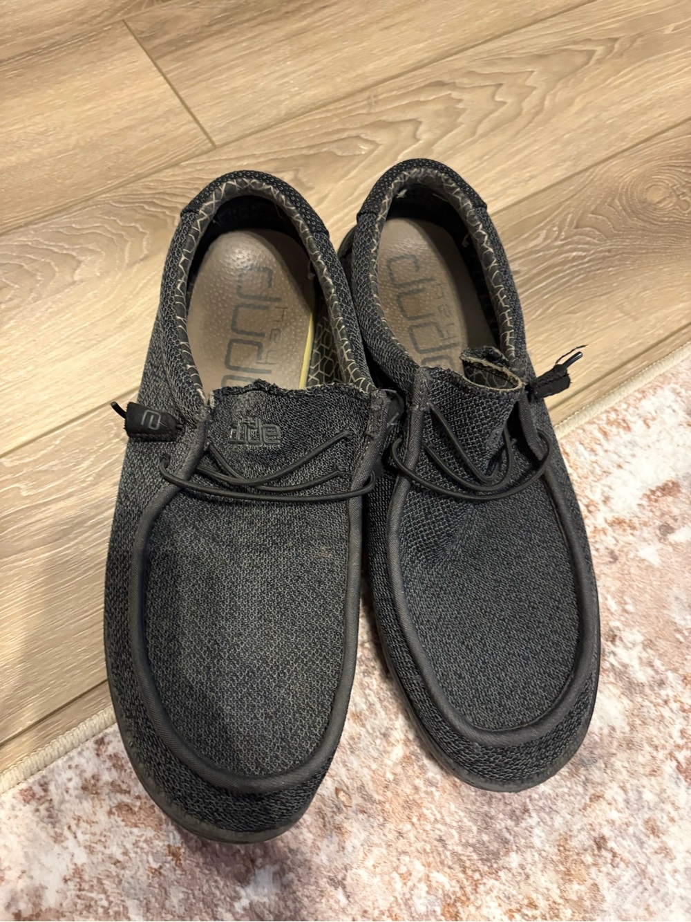 Hey Dude Black Knit Slip-On Loafers